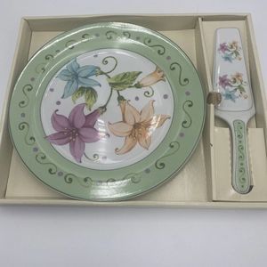 Lilies Porcelain Floral Cake Plate and Server Home Essentials and Beyond